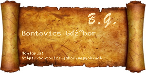 Bontovics Gábor névjegykártya